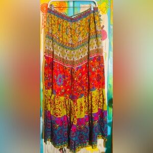 NATURAL LIFE Colorful Red Mustard Patti Palazzo Pants